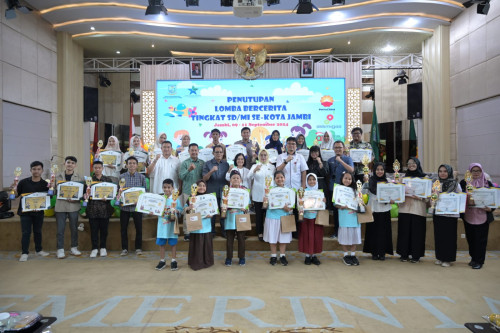 cover Pj Wali Kota Tutup Lomba Bercerita Tingkat SD Dan MI Se-Kota Jambi