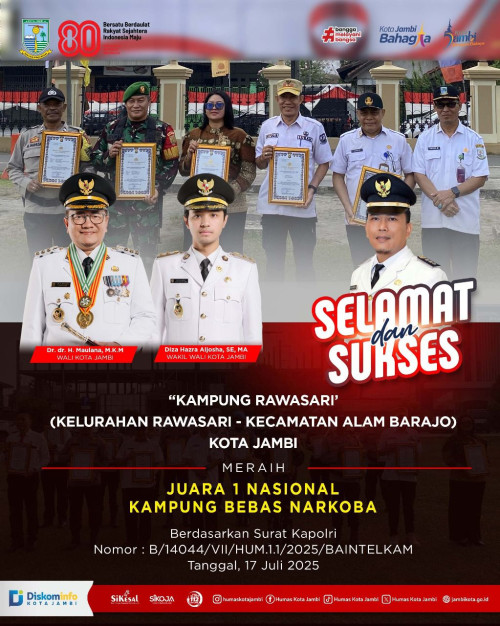 cover Bangga Kelurahan di Kota Jambi Juara Nasional Bebas Narkoba, Wali Kota Maulana : "Contoh Pendekatan Partisipatif"