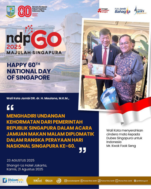 cover Hadiri SG60, Wali Kota Maulana: "Jejaring Internasional Buka Akses Investasi dan Pendanaan bagi Kota Jambi"